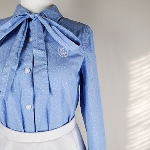 Tommy Hilfiger Blue Polka Dot Button Up Dress